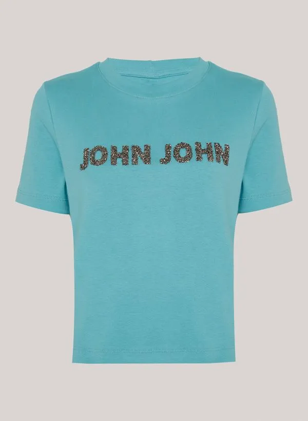 Blusa Justa Crystal Turquesa John John Feminina P