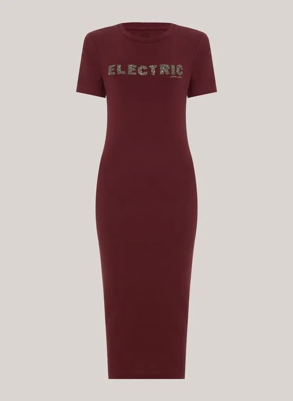 Vestido Justo Crystal Bordô John John Feminino P