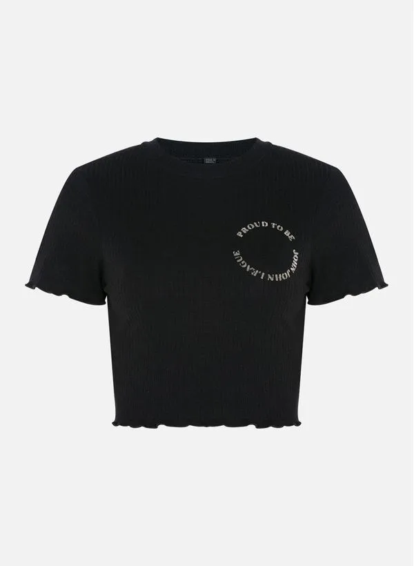 Camiseta Cropped Amy Black John John Feminina M