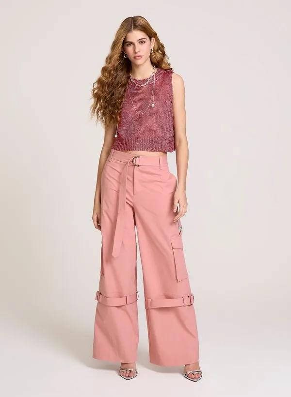 Calça Reta Dense Rosa John John Feminina 40