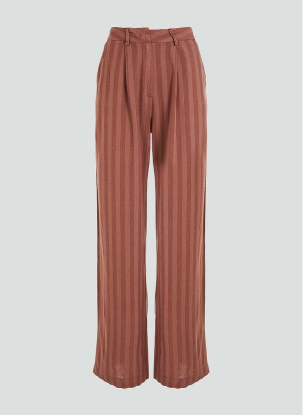 Calça Pantalona Com Pregas Dudalina Feminina 36
