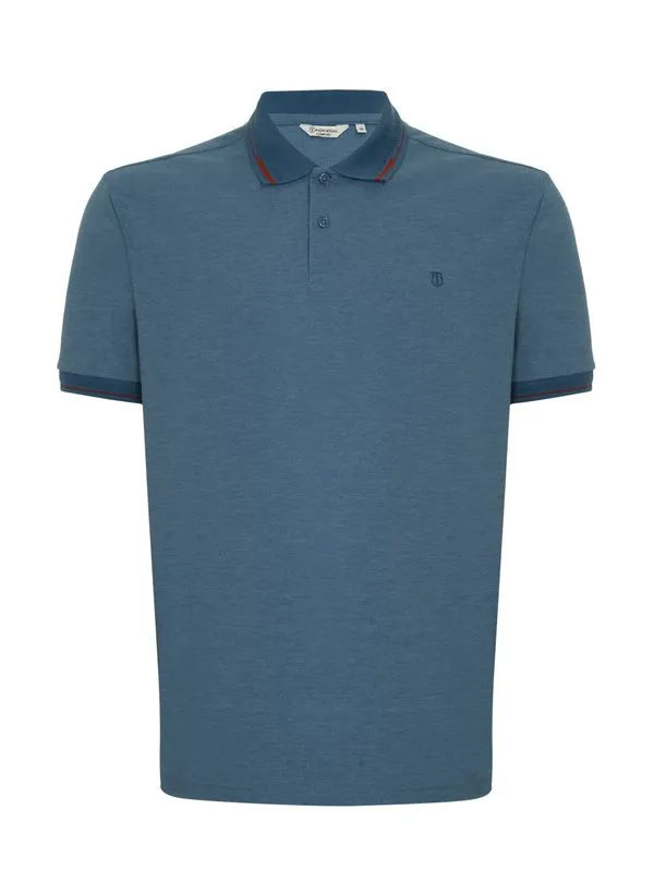 Polo Comfort Fit Piquet Gola Jacquard Masculina Individual M