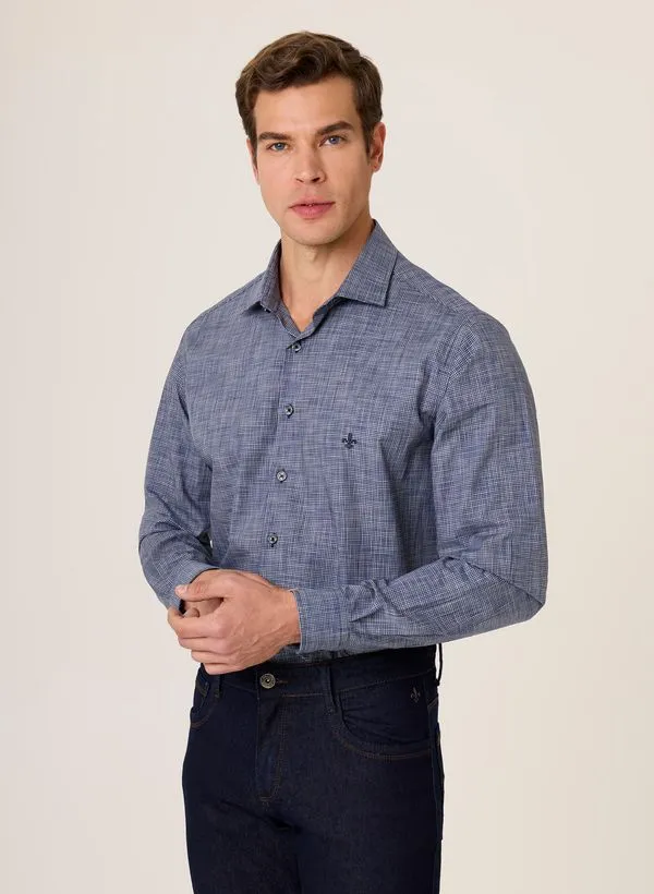 Camisa Slim Fit Space Dyed Dudalina Masculina 3