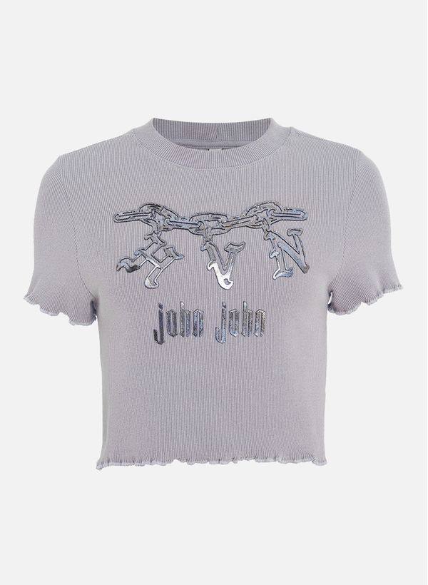 Camiseta Cropped HVN Chain Grey John John Feminina P