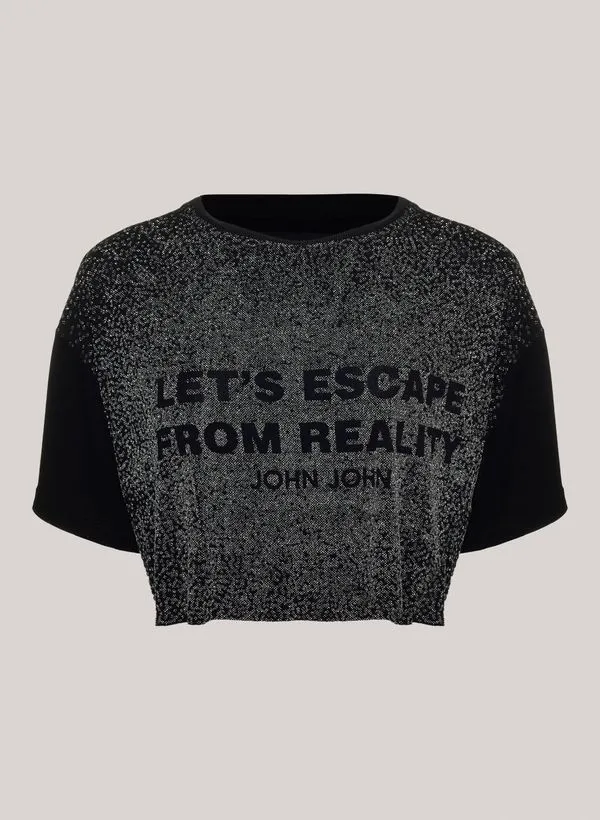 Camiseta Cropped Crystal Reality John John Feminina G