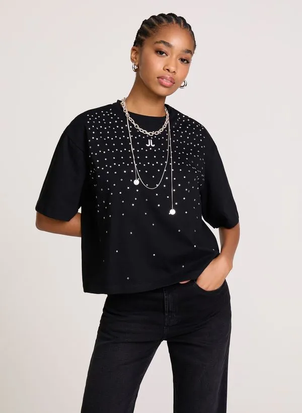 Camiseta Ampla Kylie Black John John Feminina P