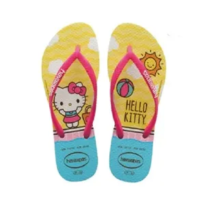 Sandália Havaianas Slim Hello Kitty Kids Cor Branco Tamanho 25/26