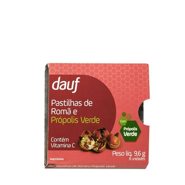 Pastilha Dauf Própolis E Romã 8 Unidades