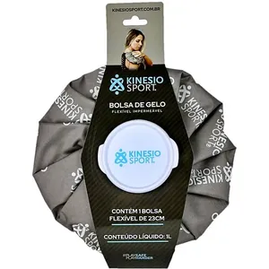 Bolsa de Gelo Flexível Impermeável KinesioSport Cinza 23cm