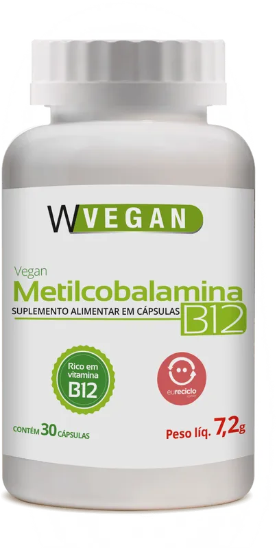 Vitamina B12 Metilcobalamina 9,94mcg 30 capsulas WVegan Vegano