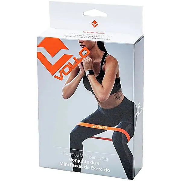 Kit 04 Faixas Elásticas Mini Bands Vollo VP1081