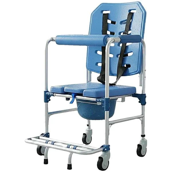 Cadeira de Banho e Higiênica Square Alumínio 4 rodas 150kg