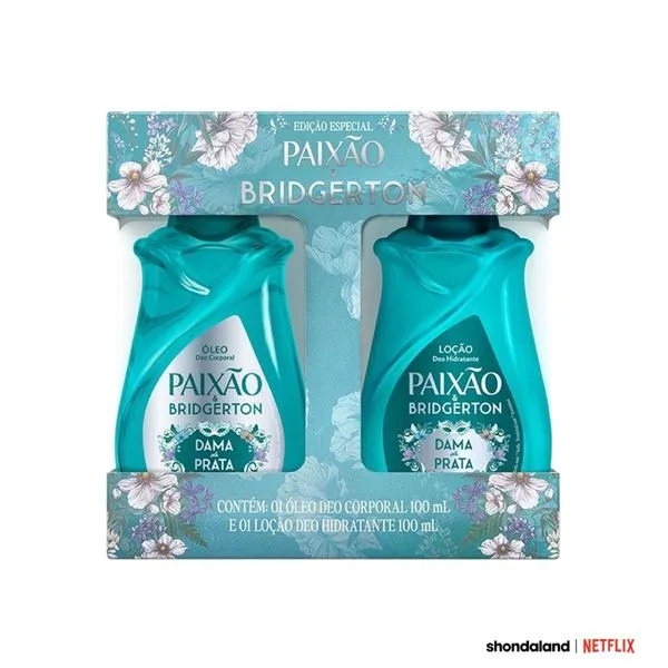 Kit Paixão Óleo Corporal 100ml + Loção Hidratante Dama De Prata Bridgerton Edição Especial 100ml