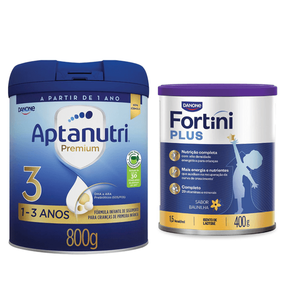 Kit Aptanutri Premium 3 800g + Suplemento Infantil Fortini Plus Sabor Baunilha 400g