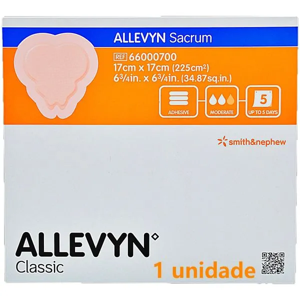 Curativo Allevyn Sacrum Espuma Hidrocelular +Silicone 17x17cm - unidade