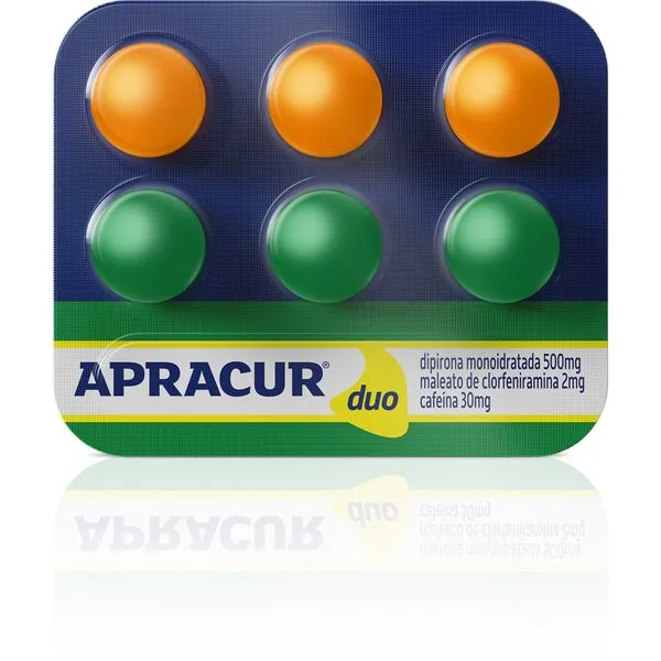 Apracur Duo 500mg+2mg+30mg 6 Comprimidos