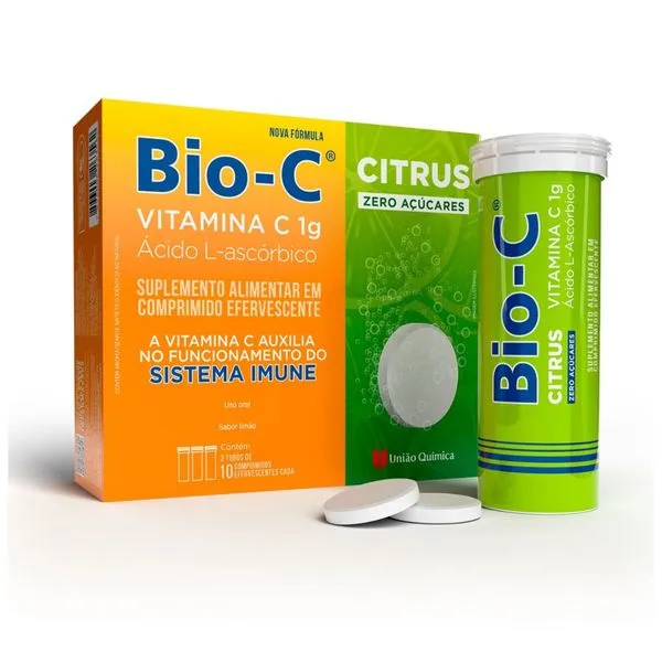 Suplemento Alimentar Bio C Vitamina C Citrus 1g 30 Comprimidos Efervescentes