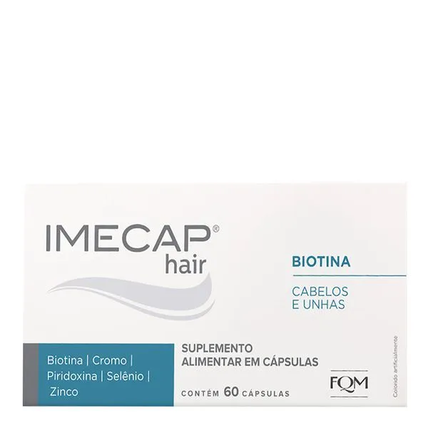 Suplemento Alimentar Imecap Hair Cabelos e Unhas FQM 60 cápsulas