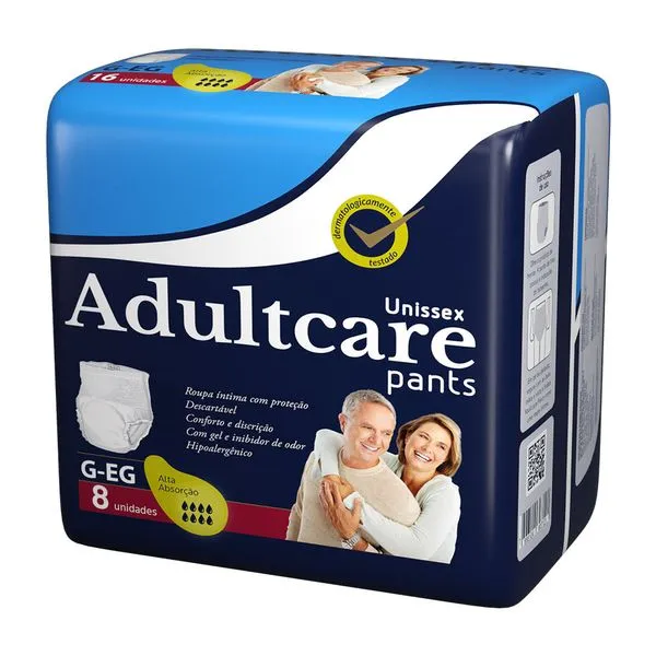Roupa Intima Unissex Adultcare Pants G/EG 8 Unidades