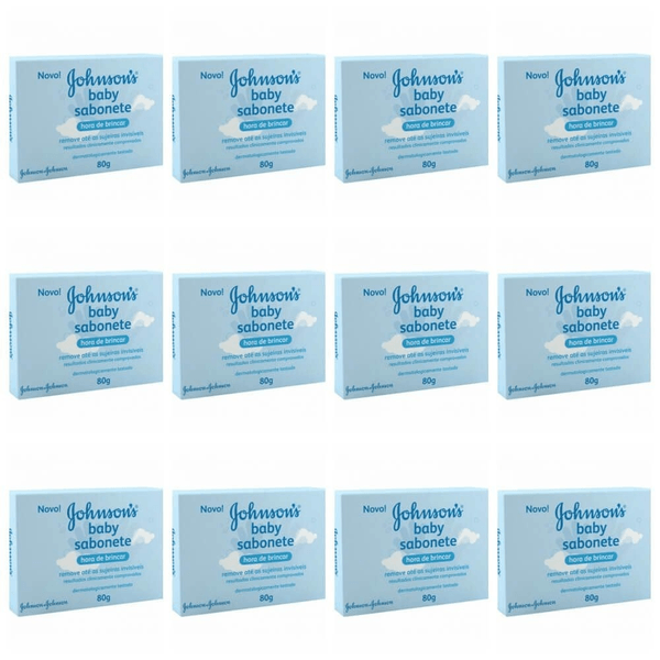 Kit com 12 Sabonetes Infantil Johnson's Baby Hora de Brincar 80g