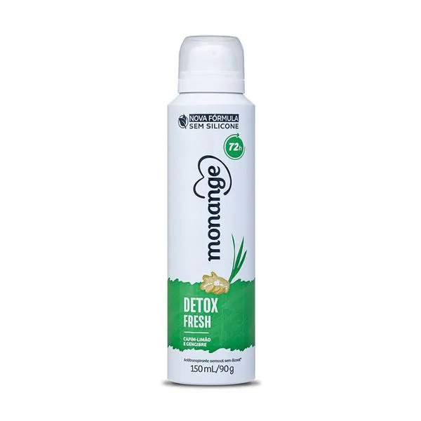 Desodorante Antitranspirante Aerossol Monange Feminino Detox Fresh 150ml
