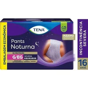 Roupa Íntima Descartável Tena Pants Noturna Incontinência Urinária Severa G/EG 16 Unidades