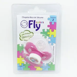 Chupeta Fly Colors Silicone Ortodôntico Cores Sortidas + 6 meses Tamanho 2