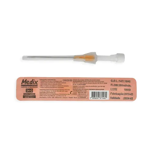 Cateter intravenoso Medix laranja 14g