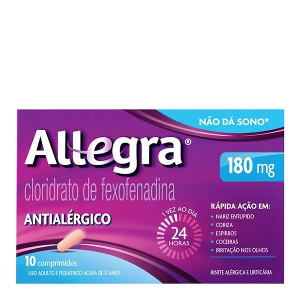Antialérgico Allegra 180mg 10 Comprimidos Revestidos