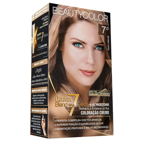 Kit Coloração Permanente BeautyColor Louro Natural 7.0