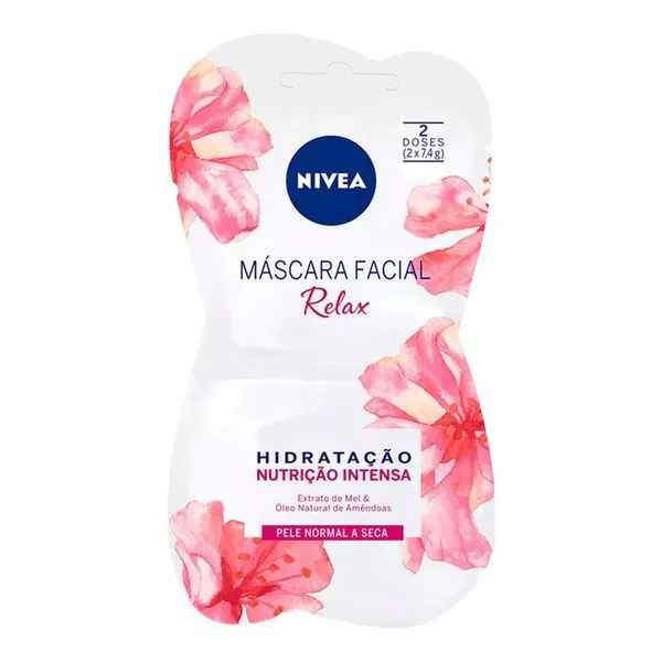 Máscara Facial Nivea Relax Hidratação Intensa Pele Normal a Seca 2 Doses de 7,5g