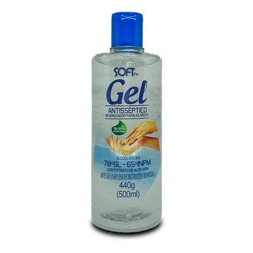 Gel Higienizador Para Mãos Soft Fix Hidratante Com Álcool 70 500ml
