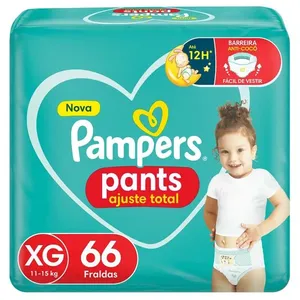 Fralda Pampers Pants Ajuste Total Roupinha XG 66 unidades