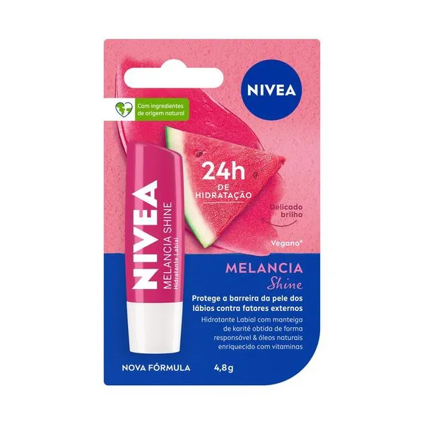 Hidratante Labial Melancia Shine Brilhoso 4,8 g Nivea NIVEA Hidratante Labial Melancia Shine Hidratação Profunda 4,8 g