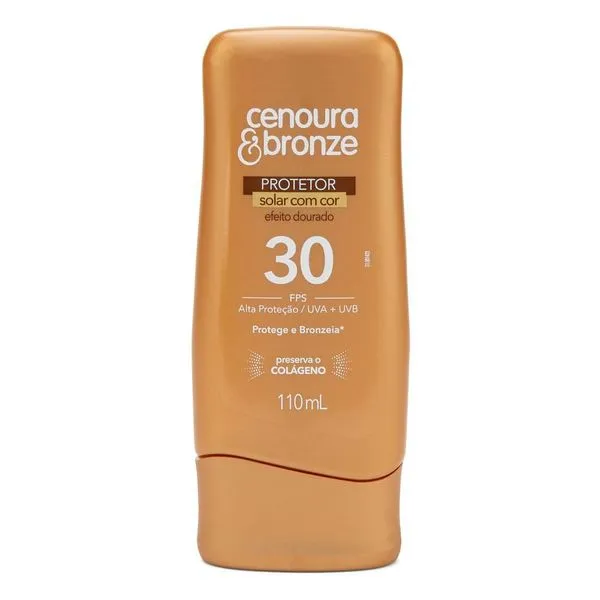 Protetor Solar Cenoura e Bronze Com Cor Fps 30 110 ml