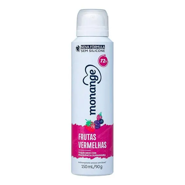 Desodorante Antitranspirante Monange Feminino Frutas Vermelhas 150ml Aerossol
