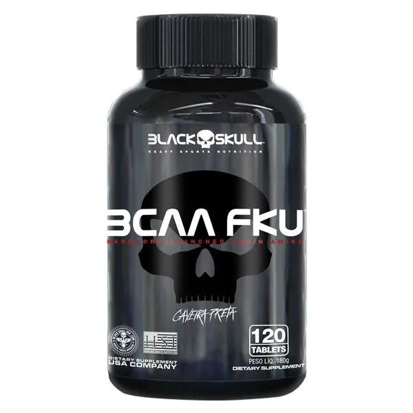 BCAA FKU Black Skull Caveira Preta 120 Tabletes
