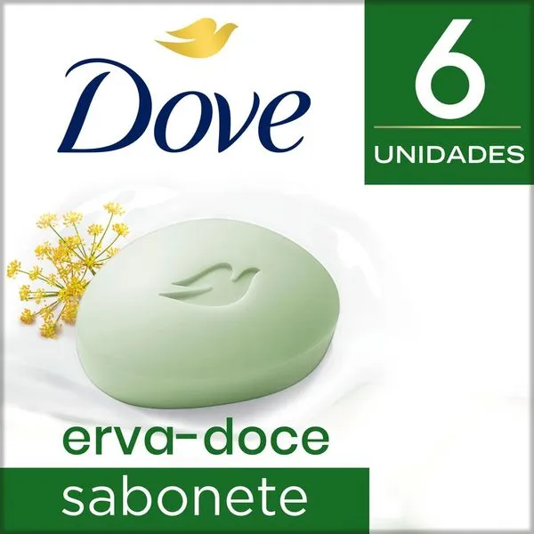 Sabonete em Barra Dove Erva-Doce e Camomila 90g com 6un