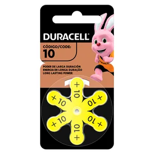 Bateria Duracell Auditiva Ha 10 Com 6 Unidades