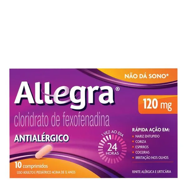 Antialérgico Allegra 120mg 10 Comprimidos Revestidos