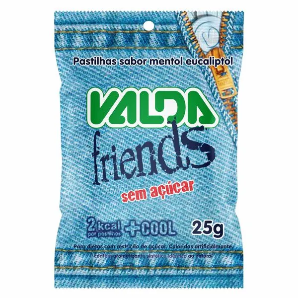 Pastilha Valda Friends Sabor Menta 25g