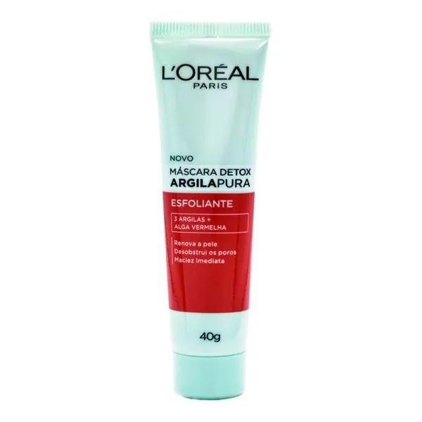 Máscara Facial L'Oréal Paris Argila Pura Detox Esfoliante 40g