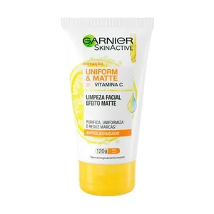 Sabonete Líquido Facial Garnier SkinActive Uniform & Matte com Vitamina C Antioleosidade 120g