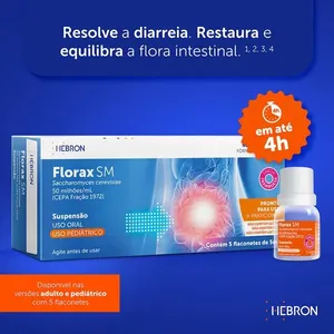 Florax SM 50 Milhões/ml Sabor Framboesa Suspensão Oral Pediátrico 5 Flaconetes 5ml