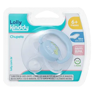 Chupeta Lolly Kinddy Zoo 6 a 18 Meses Azul 1 Unidade