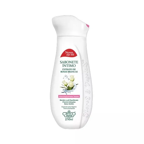 Sabonete Íntimo Flores e Vegetais Extrato de Rosas Brancas 250ml