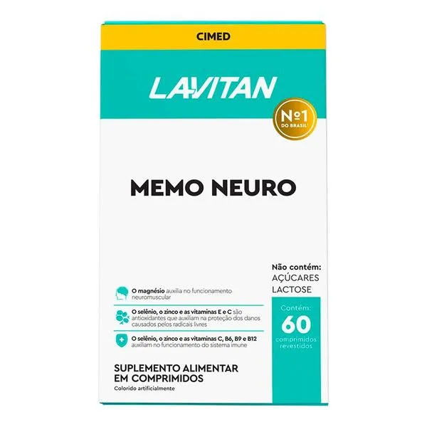 Suplemento Alimentar Lavitan Memo Neuro 60 Comprimidos