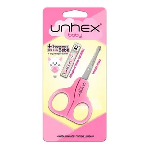 Kit para Unhas Unhex Baby Cortador e Tesourinha Rosa Merheje