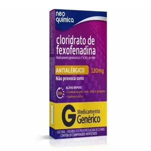 Cloridrato de Fexofenadina 120mg 10 comprimidos revestidos Genérico Neo Química