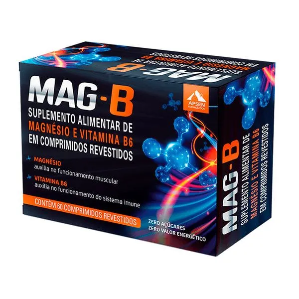Mag B Magnésio e Vitamina B6 com 60 comprimidos revestidos